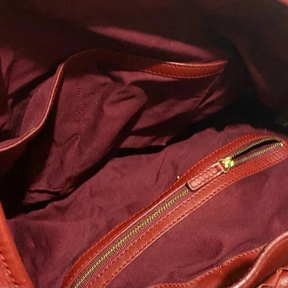 Rachel Zoe red leather tote handbag